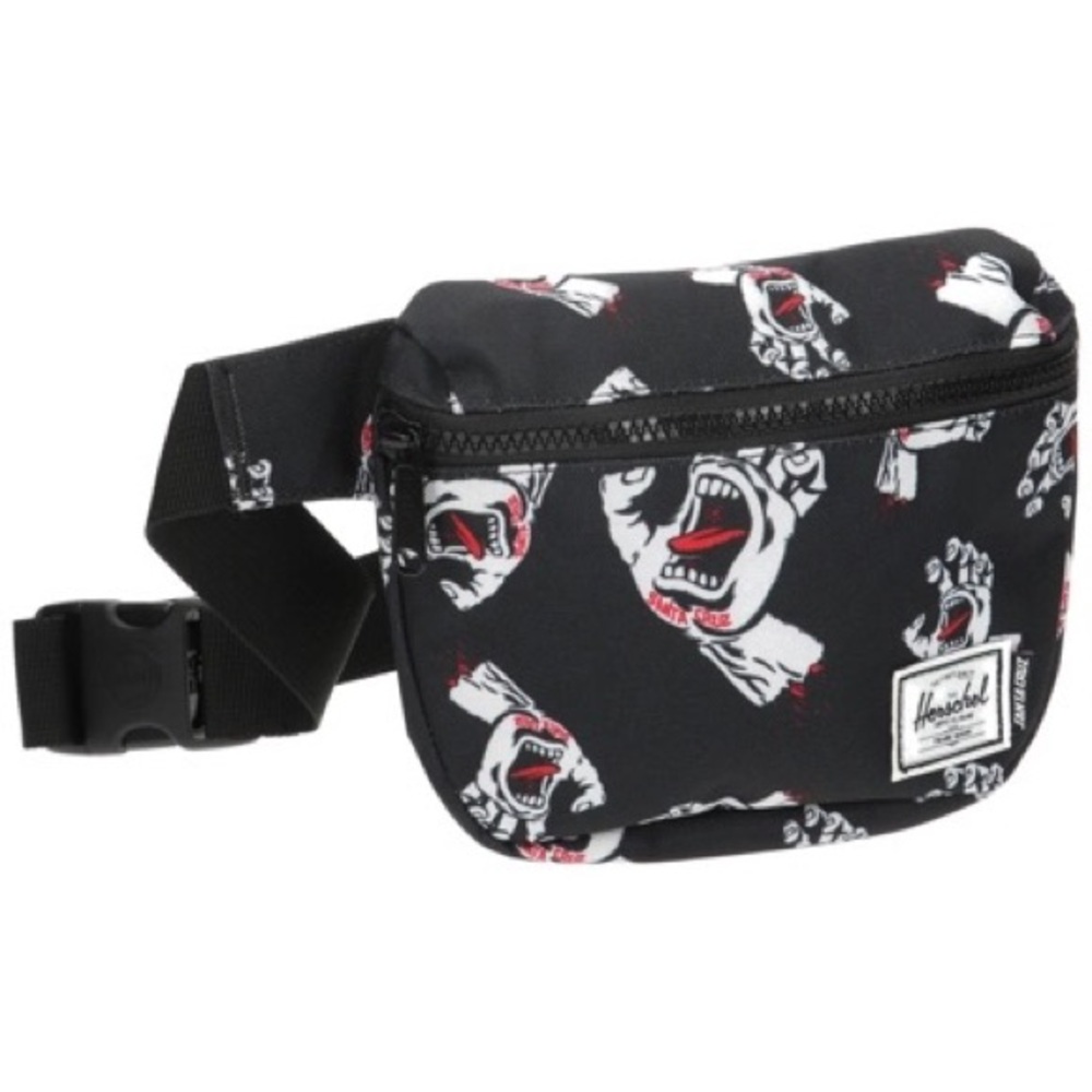 Santa Cruz X Herschel Black and White Graphic Belt Bag